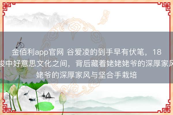 金佰利app官网 谷爱凌的到手早有伏笔，18岁女孩自信穿梭中好意思文化之间，背后藏着姥姥姥爷的深厚家风与坚合手栽培