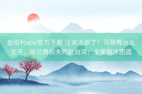 金佰利app官方下载 汪家添新丁！马筱梅台北生子，张兰携前夫同赴台湾，全家破冰团圆